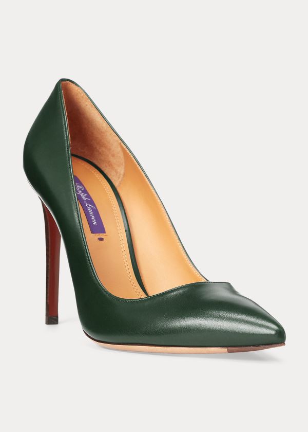 Szpilki Ralph Lauren Celia Calfskin Pump Damskie Zielone | NKAX0591