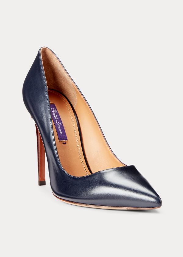 Szpilki Ralph Lauren Celia Calfskin Pump Damskie Granatowe | NYIZ6266