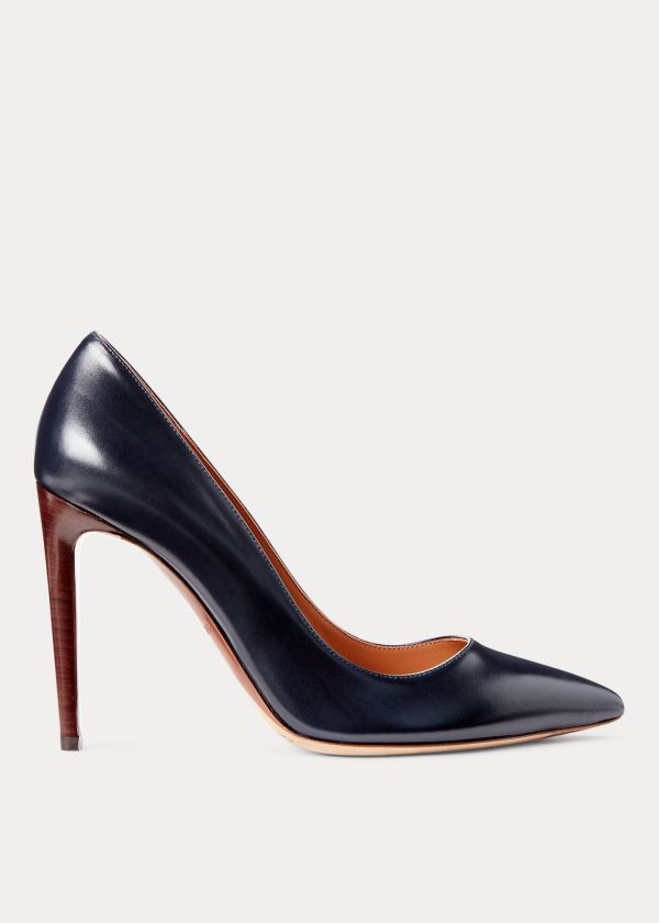 Szpilki Ralph Lauren Celia Calfskin Pump Damskie Granatowe | NYIZ6266