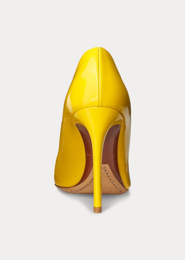 Szpilki Ralph Lauren Celia Patent Calfskin Pump Damskie Żółte | PBNH4909