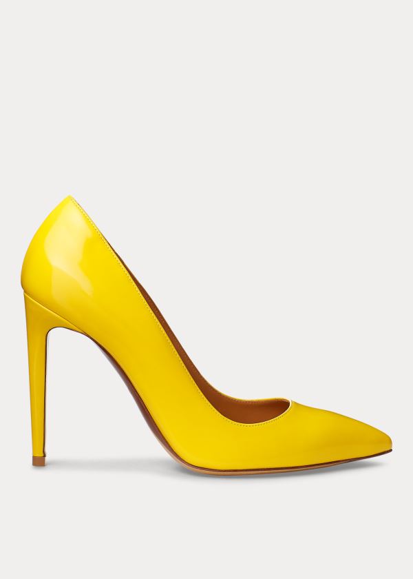 Szpilki Ralph Lauren Celia Patent Calfskin Pump Damskie Żółte | PBNH4909