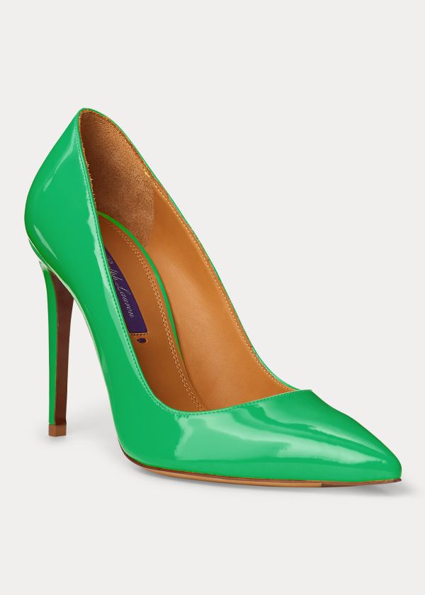 Szpilki Ralph Lauren Celia Patent Calfskin Pump Damskie Zielone | KRLV5279