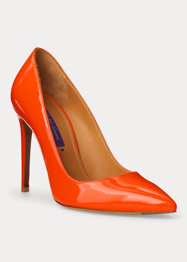 Szpilki Ralph Lauren Celia Patent Calfskin Pump Damskie Pomarańczowe | XFEQ7152