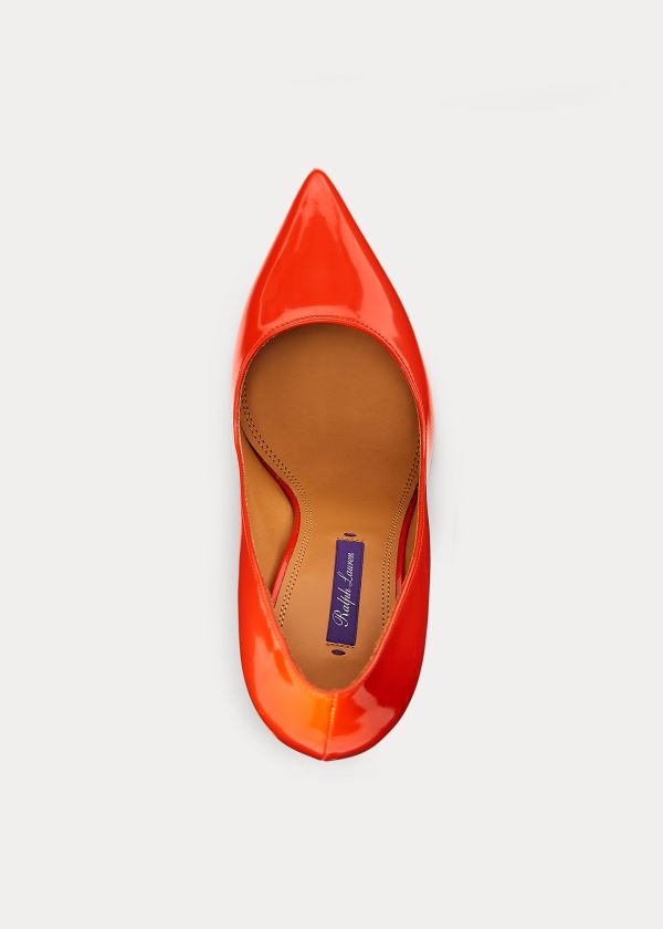 Szpilki Ralph Lauren Celia Patent Calfskin Pump Damskie Pomarańczowe | XFEQ7152