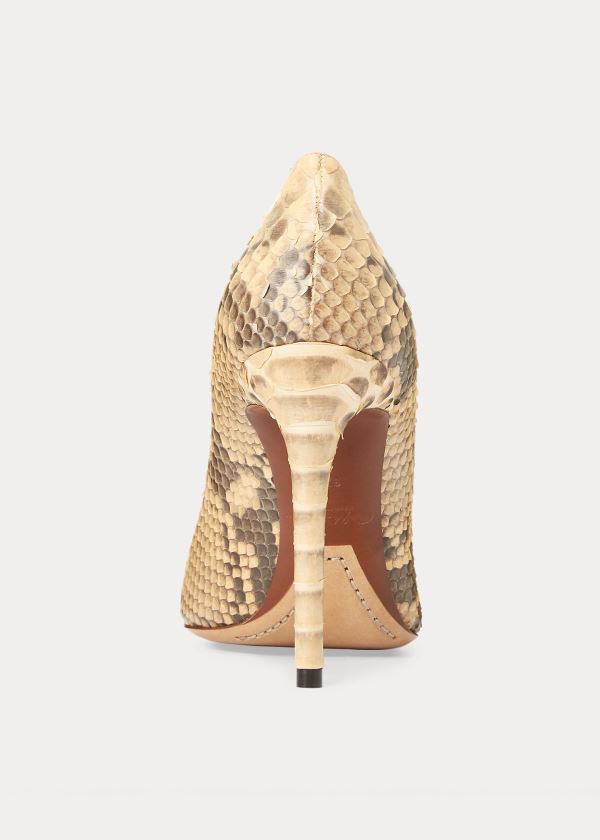 Szpilki Ralph Lauren Celia Python Pump Damskie Brązowe | MBVN7084