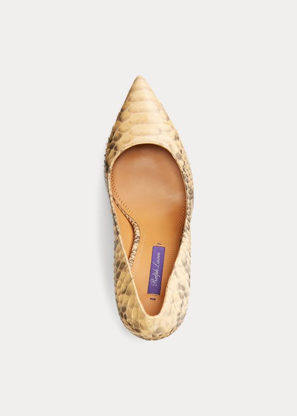 Szpilki Ralph Lauren Celia Python Pump Damskie Brązowe | MBVN7084