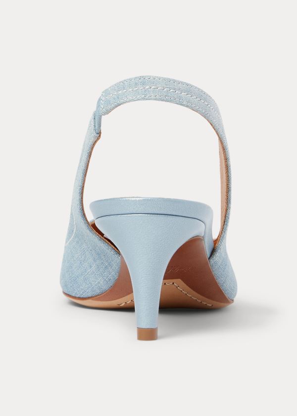 Szpilki Ralph Lauren Cleo Cotton Chambray Pump Damskie Niebieskie | KKYU0794