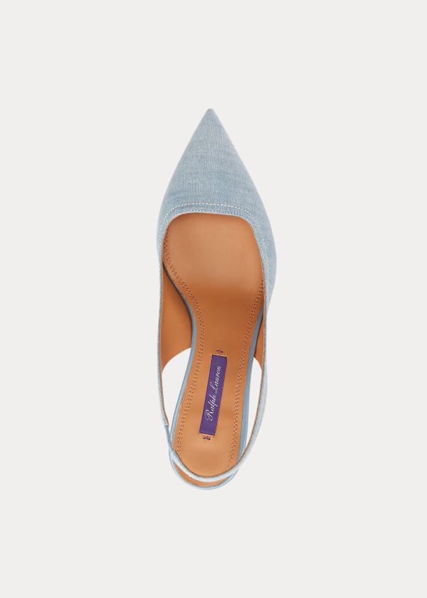 Szpilki Ralph Lauren Cleo Cotton Chambray Pump Damskie Niebieskie | KKYU0794