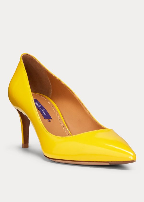 Szpilki Ralph Lauren Dinah Patent Calfskin Pump Damskie Żółte | UPEB7870