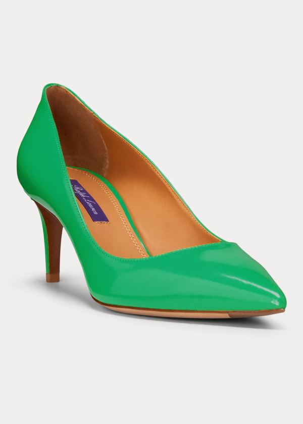 Szpilki Ralph Lauren Dinah Patent Calfskin Pump Damskie Zielone | KQLF1737