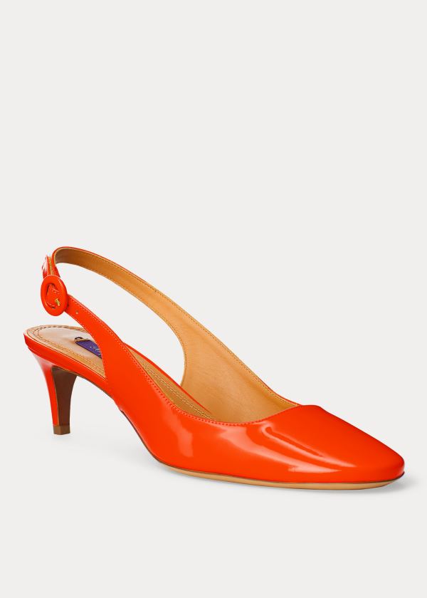 Szpilki Ralph Lauren Ember Patent Slingback Damskie Pomarańczowe | ONWJ4299