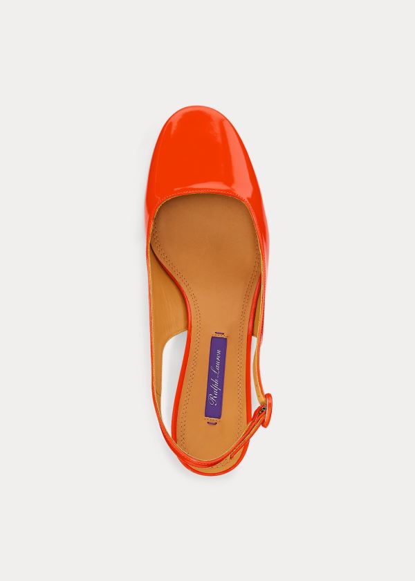 Szpilki Ralph Lauren Ember Patent Slingback Damskie Pomarańczowe | ONWJ4299