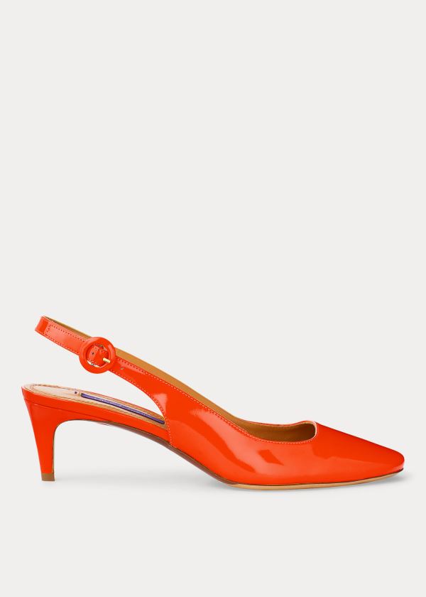 Szpilki Ralph Lauren Ember Patent Slingback Damskie Pomarańczowe | ONWJ4299