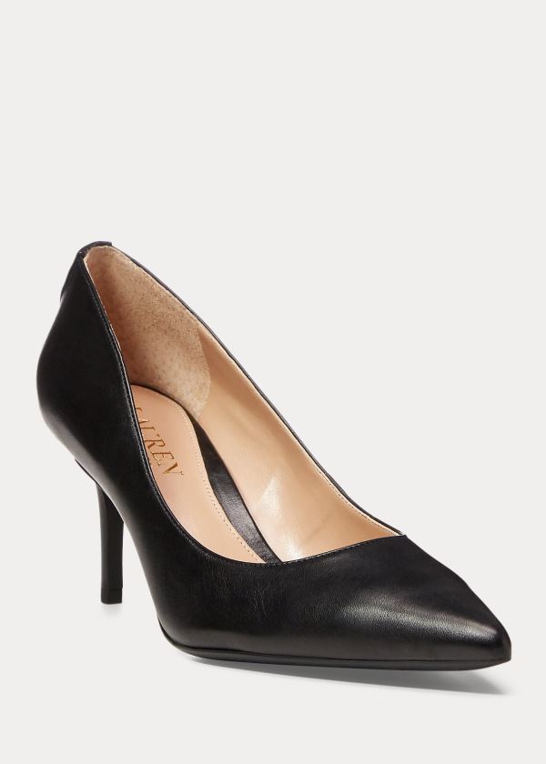 Szpilki Ralph Lauren Lanette Leather Pump Damskie Czarne | DUJA4374