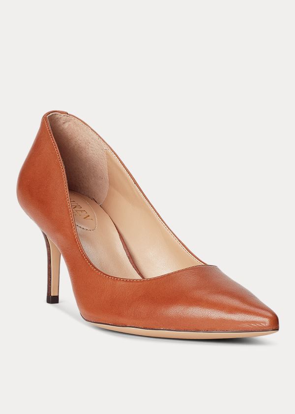 Szpilki Ralph Lauren Lanette Leather Pump Damskie Jasny Brązowe | JRWU2975