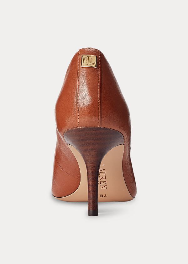 Szpilki Ralph Lauren Lanette Leather Pump Damskie Jasny Brązowe | JRWU2975