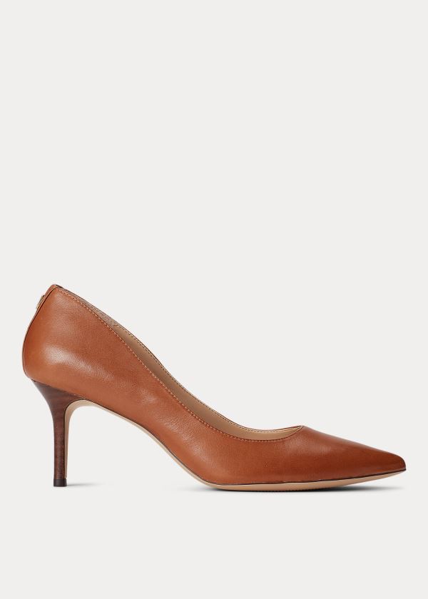 Szpilki Ralph Lauren Lanette Leather Pump Damskie Jasny Brązowe | JRWU2975