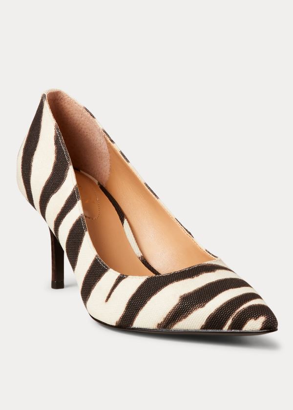 Szpilki Ralph Lauren Lanette Zebra-Print Pump Damskie Kremowe Kawa | LHCI9196