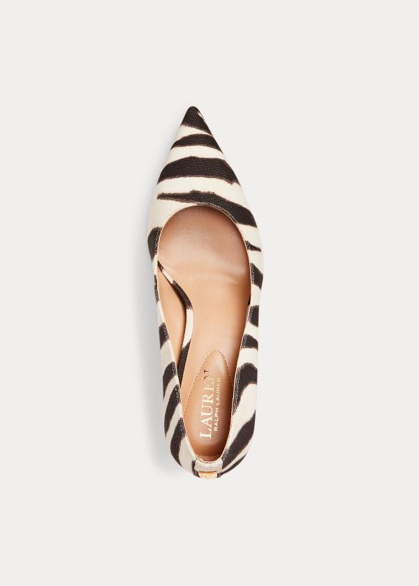 Szpilki Ralph Lauren Lanette Zebra-Print Pump Damskie Kremowe Kawa | LHCI9196