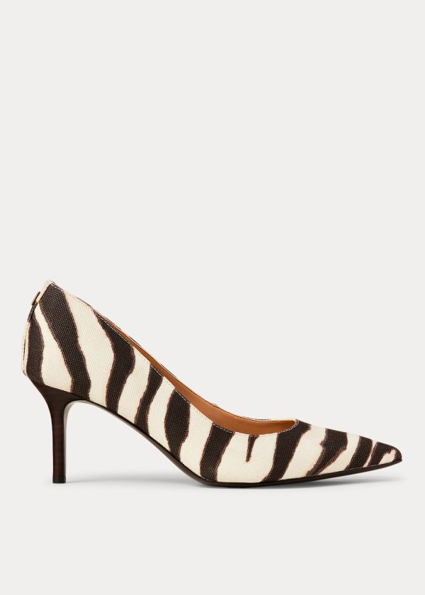 Szpilki Ralph Lauren Lanette Zebra-Print Pump Damskie Kremowe Kawa | LHCI9196