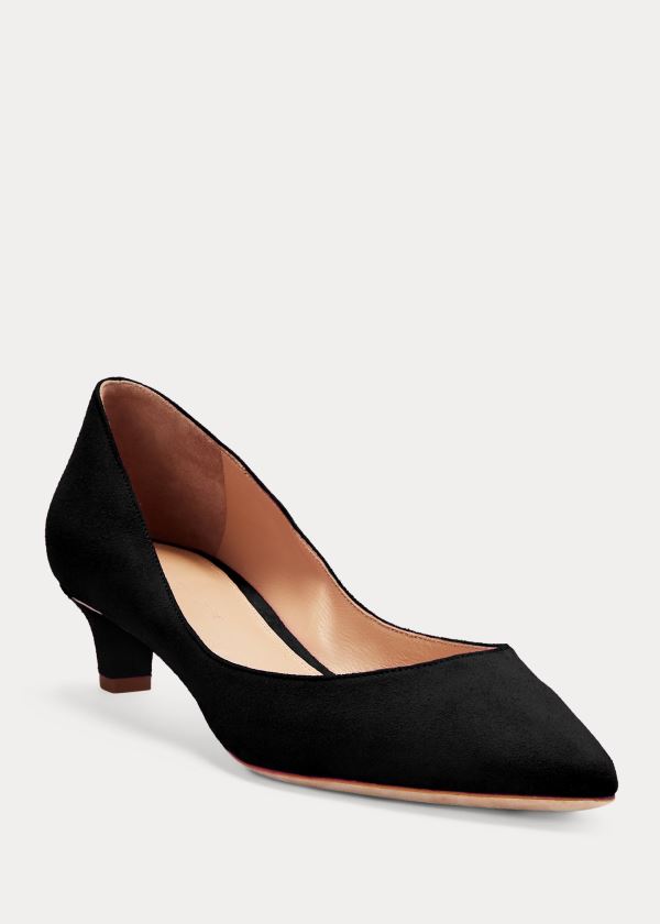 Szpilki Ralph Lauren Sabryna Suede Pump Damskie Czarne | VUPB4521