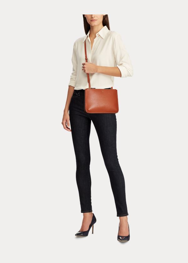 Torba Crossbody Ralph Lauren Faux-Leather Carter Crossbody Damskie Brązowe | KGUJ1355