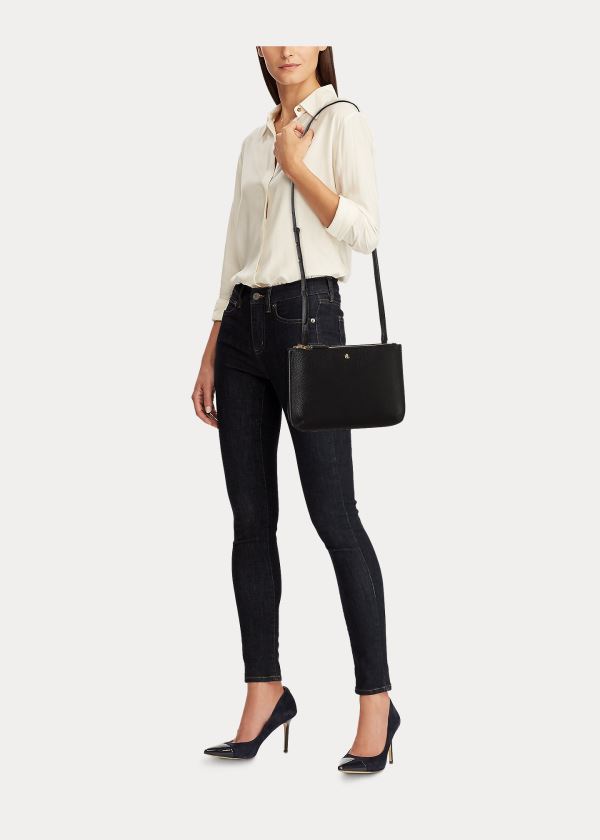 Torba Crossbody Ralph Lauren Faux-Leather Carter Crossbody Damskie Czarne | OQBH0033