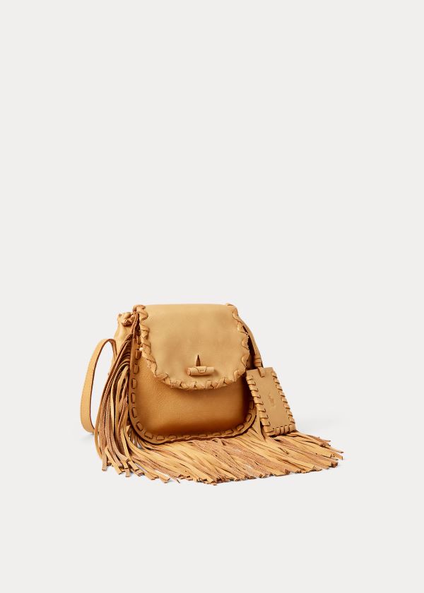 Torba Crossbody Ralph Lauren Leather Ridgeway Crossbody Bag Damskie Brązowe | XUUL2834