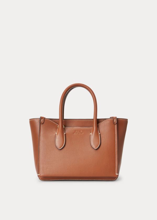 Torba Satchel Ralph Lauren Leather Mini Sloane Satchel Damskie Brązowe | RJMC7634