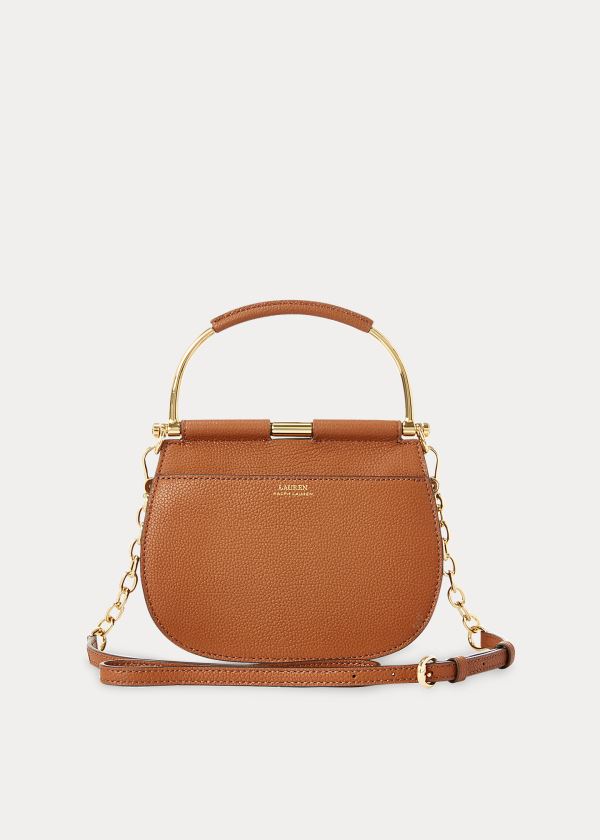 Torba Satchel Ralph Lauren Mini Leather Round Satchel Damskie Brązowe | EMMD8067