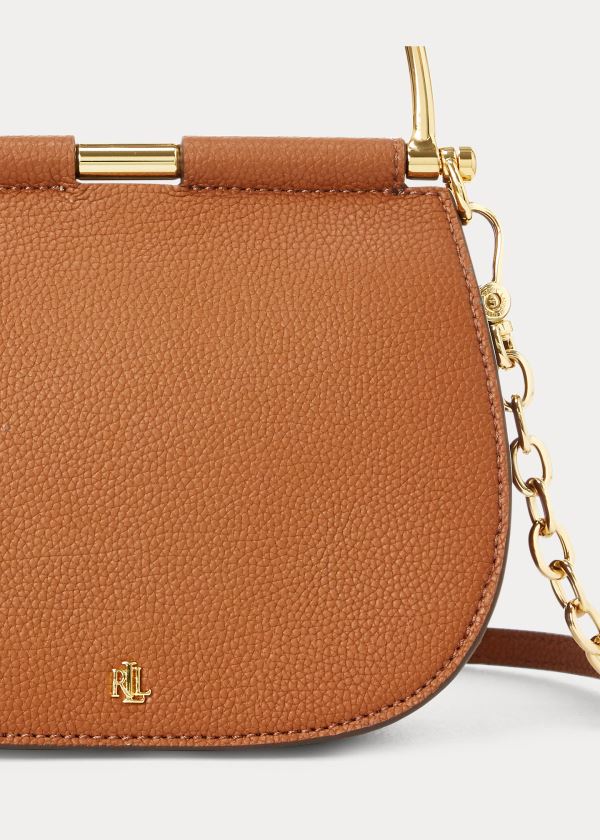 Torba Satchel Ralph Lauren Mini Leather Round Satchel Damskie Brązowe | EMMD8067