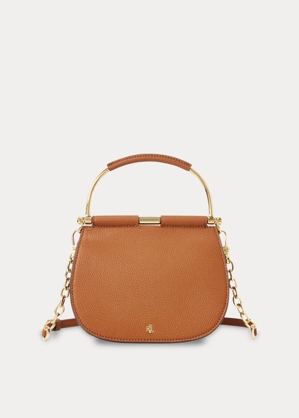 Torba Satchel Ralph Lauren Mini Leather Round Satchel Damskie Brązowe | EMMD8067