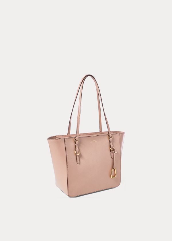 Torby Na Zakupy Ralph Lauren Saffiano Medium Shopper Damskie Różowe | CFUP4833