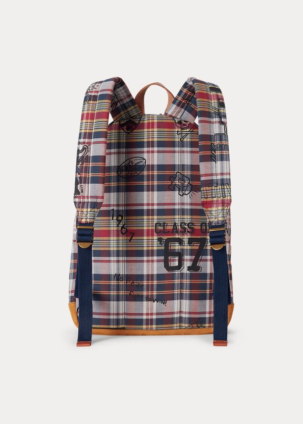 Torby Ralph Lauren Cotton Madras Backpack Męskie Kolorowe | KAEU2888