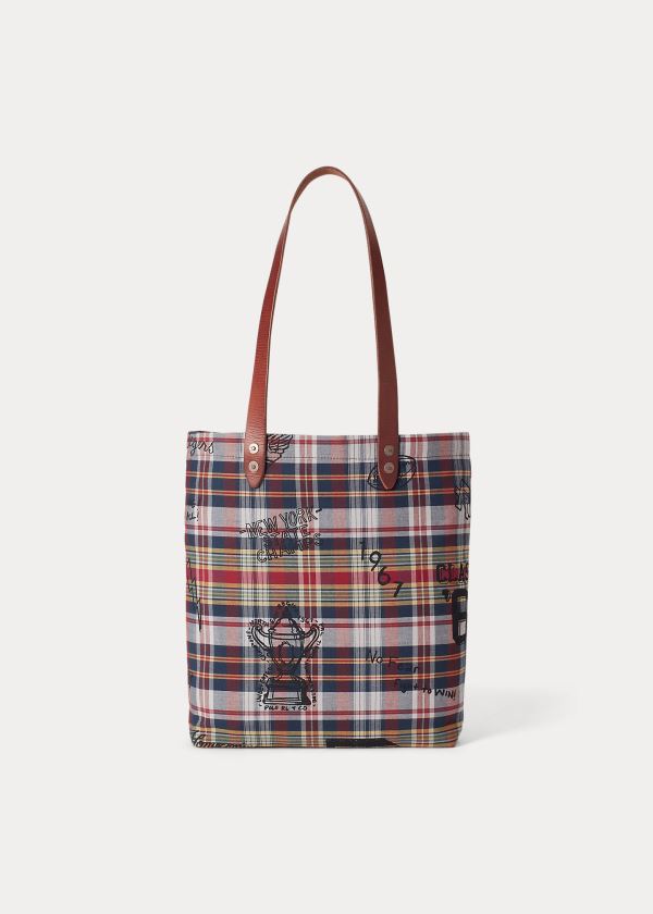 Torby Ralph Lauren Cotton Madras Tote Męskie Kolorowe | HVUC4883