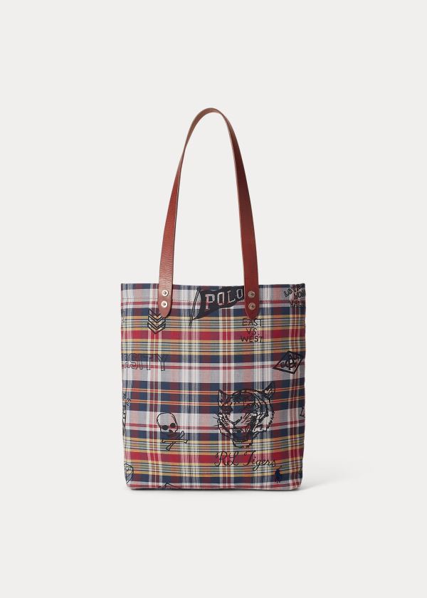 Torby Ralph Lauren Cotton Madras Tote Męskie Kolorowe | HVUC4883