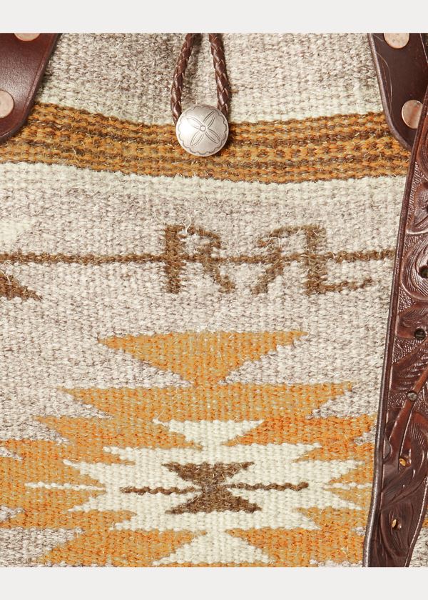 Torby Ralph Lauren Handwoven Southwestern Tote Męskie Beżowe Kolorowe | WXAV3145