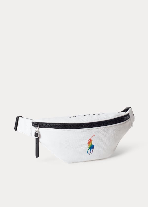 Torby Ralph Lauren Pride Canvas Fanny Pack Męskie Białe Kolorowe | FETW1786