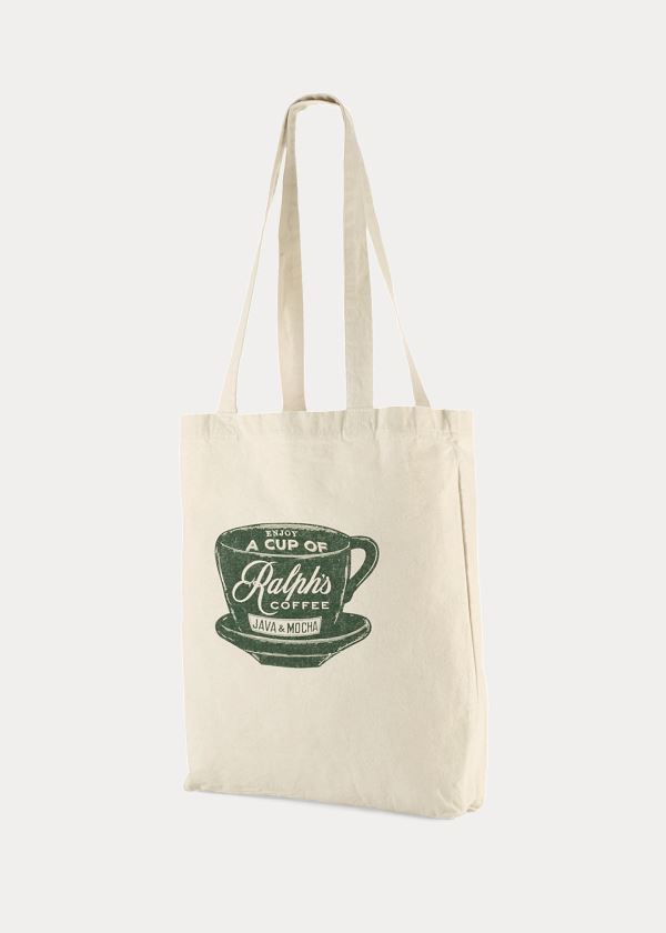 Torby Ralph Lauren Ralph's Coffee Tote Bag Męskie Kremowe Zielone | XMDV0886