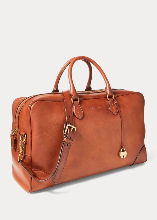 Torby Ralph Lauren Weekender Vachetta Duffel Męskie Brązowe | LKIX7866