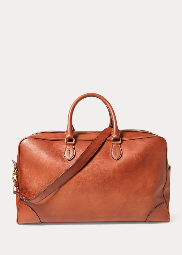 Torby Ralph Lauren Weekender Vachetta Duffel Męskie Brązowe | LKIX7866