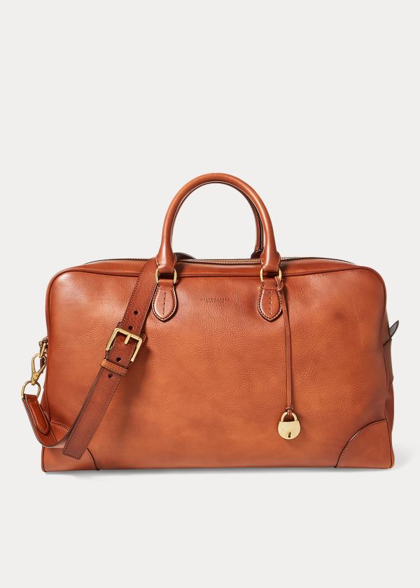 Torby Ralph Lauren Weekender Vachetta Duffel Męskie Brązowe | LKIX7866