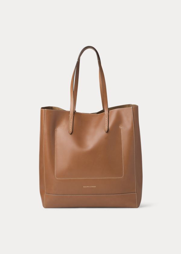 Torby Tote Ralph Lauren Calfskin Modern Tote Damskie Złote | EZIS6953