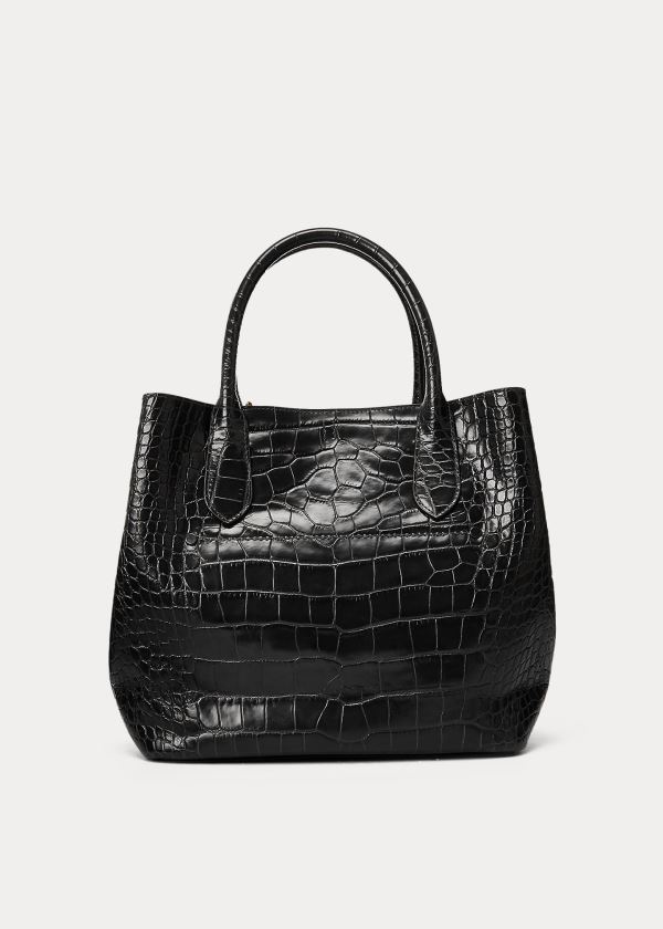 Torby Tote Ralph Lauren Embossed Medium Bellport Tote Damskie Czarne | UNYN2020