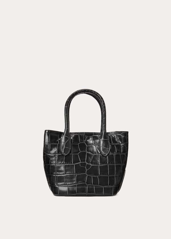 Torby Tote Ralph Lauren Embossed Mini Bellport Tote Damskie Czarne | JUTC8844