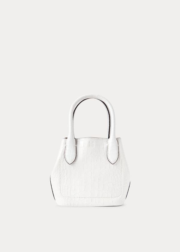 Torby Tote Ralph Lauren Embossed Mini Bellport Tote Damskie Białe | NKZC6271