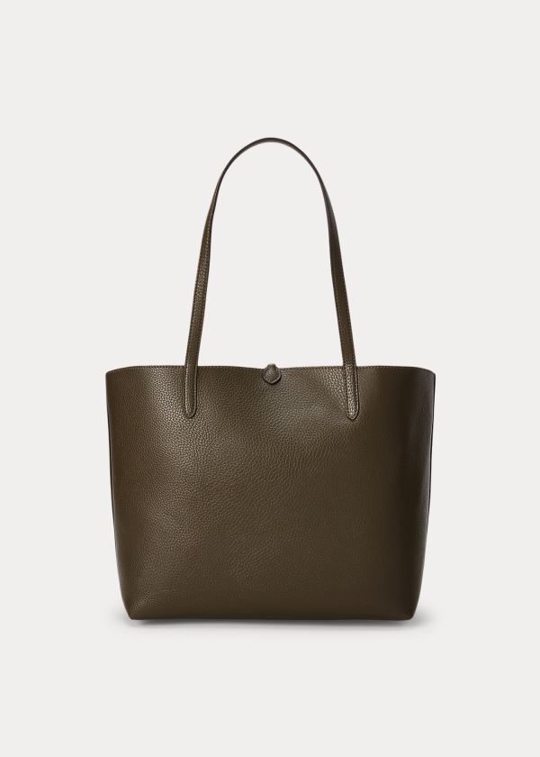 Torby Tote Ralph Lauren Faux-Leather Reversible Tote Damskie Oliwkowe | XKJA4213