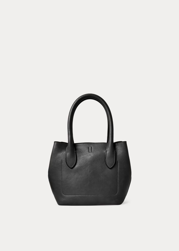 Torby Tote Ralph Lauren Leather Mini Bellport Tote Damskie Czarne | XKWN9048