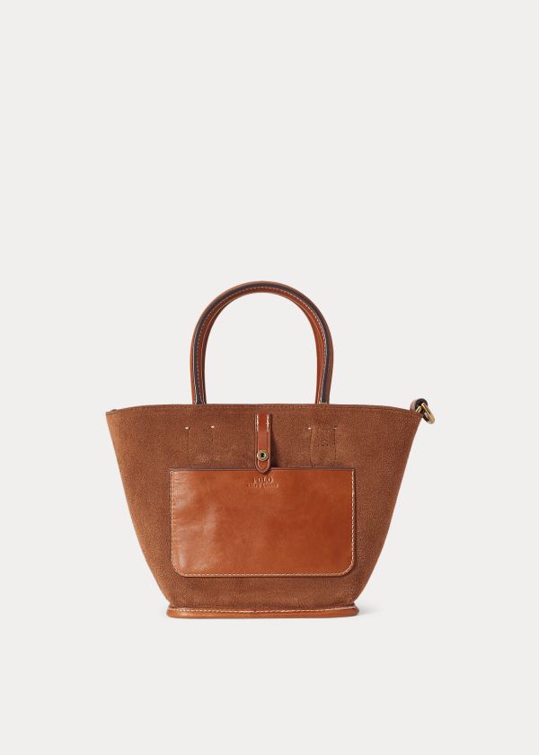 Torby Tote Ralph Lauren Leather Mini Bellport Tote Damskie Brązowe | XVID6282