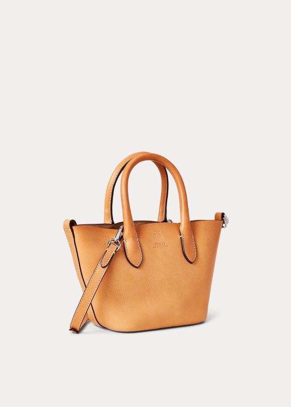 Torby Tote Ralph Lauren Leather Mini Bellport Tote Damskie Brązowe | WAGP7219